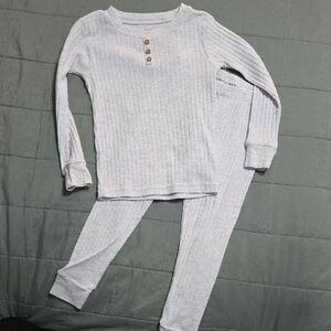 Carter's Light Gray Ribbed Pajama Set